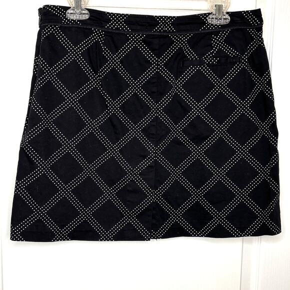 Izod Performance X Wms 10 Black White Diamond Dot Pattern Skort Athleisure - Picture 2 of 9